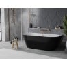 Mexen Oval Slim wanna wolnostojąca przyścienna 170 x 80 cm, biała/czarna, przelew miedź szczotkowana - 52661708075-65