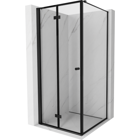 Mexen Mist-F kabina prysznicowa składana lewa 90 x 90 cm, czarna ramka, czarna - 8A6T-090-090-70-70-L