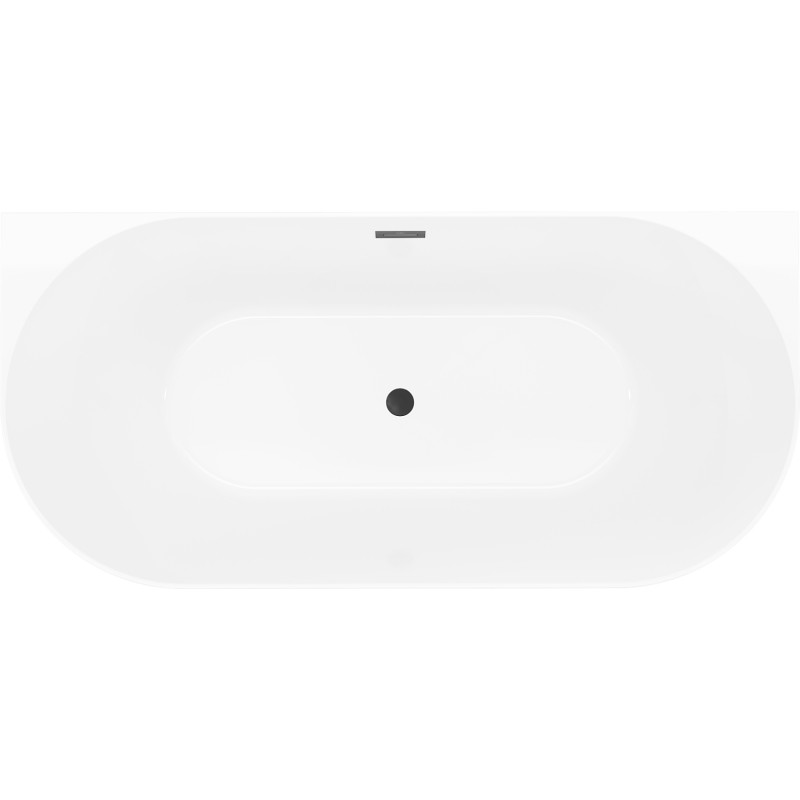 Mexen Oval Slim wanna wolnostojąca przyścienna 170 x 80 cm, biała/czarna, przelew czarny - 52661708075-70