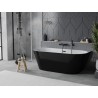 Mexen Oval Slim wanna wolnostojąca przyścienna 170 x 80 cm, biała/czarna, przelew czarny - 52661708075-70