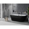 Mexen Oval Slim wanna wolnostojąca przyścienna 170 x 80 cm, biała/czarna, przelew czarny - 526817MEX--52661708075-70-70