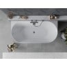 Mexen Oval Slim wanna wolnostojąca przyścienna 170 x 80 cm, biała/czarna, przelew gun metal - 52661708075-95