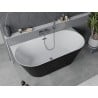 Mexen Oval Slim wanna wolnostojąca przyścienna 170 x 80 cm, biała/czarna, przelew gun metal - 52661708075-95