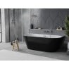Mexen Oval Slim wanna wolnostojąca przyścienna 170 x 80 cm, biała/czarna, przelew gun metal - 52661708075-95