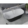 Mexen Oval Slim wanna wolnostojąca przyścienna 170 x 80 cm, biała/czarna, przelew nikiel szczotkowany - 52661708075-97
