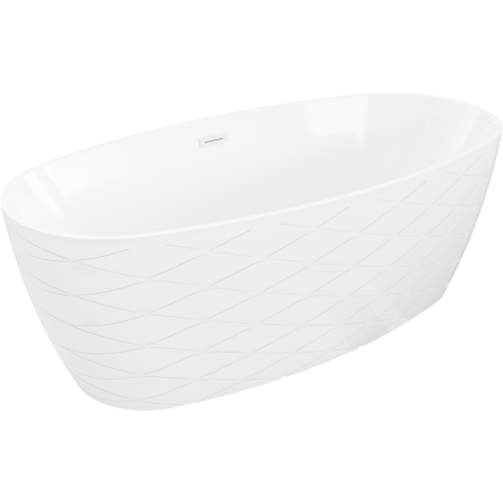 Mexen Olea wanna wolnostojąca wzór 170 x 80 cm, biała, przelew biały - 52821708000-20