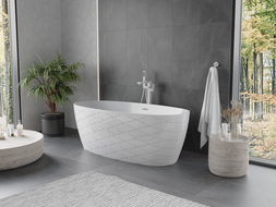 Mexen Olea wanna wolnostojąca wzór 170 x 80 cm, biała, przelew biały - 52821708000-20