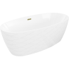 Mexen Olea wanna wolnostojąca wzór 170 x 80 cm, biała, przelew złoty - 52821708000-50