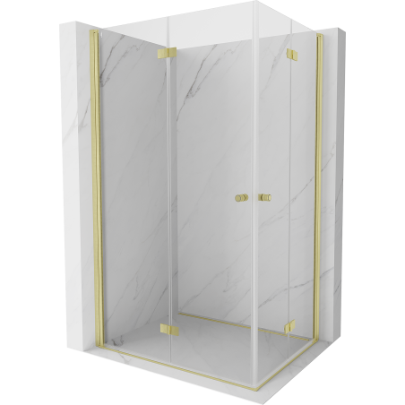 Mexen Mist-F Duo kabina prysznicowa składana lewa 100 x 95 cm, transparent, złota szczotkowana - 8A6-100L-095P-55-00