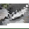 Mexen Olea wanna wolnostojąca wzór 170 x 80 cm, biała, przelew czarny - 52821708000-70