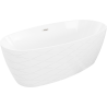 Mexen Olea wanna wolnostojąca wzór 170 x 80 cm, biała, przelew nikiel szczotkowany - 52821708000-97