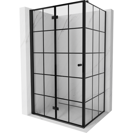 Mexen Mist-F kabina prysznicowa składana lewa 90 x 80 cm, czarna kratka, czarna - 8A6T-090-080-70-77-L