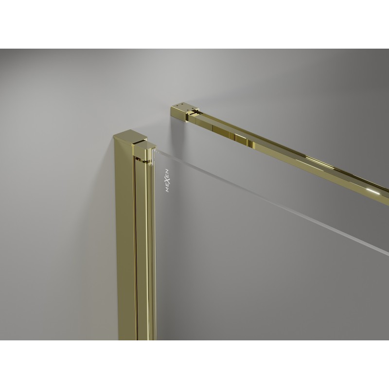 Mexen Mist-F kabina prysznicowa składana prawa 70 x 70 cm, transparent, złota - 8A6T-070-070-50-00-P