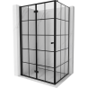 Mexen Mist-F kabina prysznicowa składana lewa 90 x 95 cm, czarna kratka, czarna - 8A6T-090-095-70-77-L