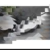 Mexen Olea wanna wolnostojąca wzór 170 x 80 cm, biała/czarna, przelew gun gray szczotkowany - 52821708075-66