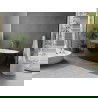 Mexen Olea wanna wolnostojąca wzór 170 x 80 cm, biała/czarna, przelew gun gray szczotkowany - 52821708075-66