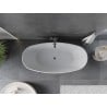 Mexen Olea wanna wolnostojąca wzór 170 x 80 cm, biała/czarna, przelew gun metal - 52821708075-95