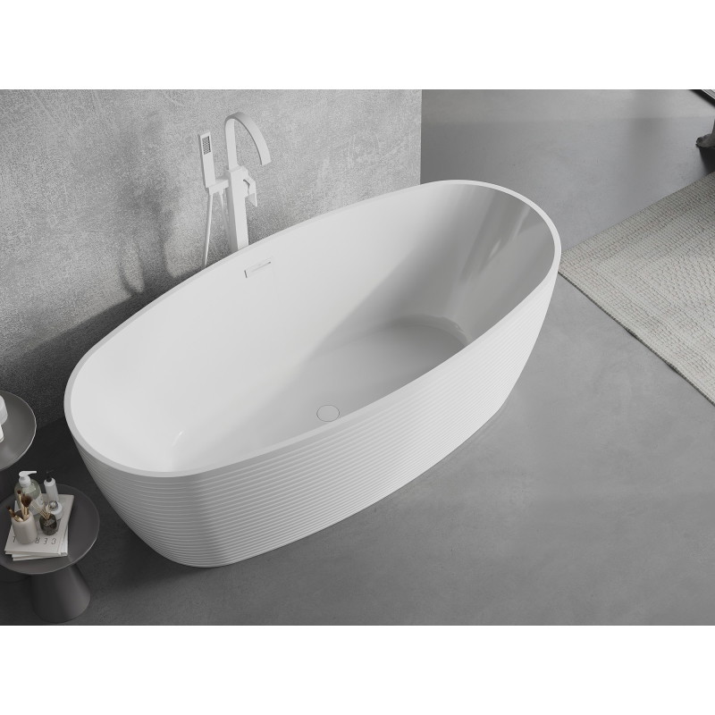 Mexen Lira wanna wolnostojąca wzór 170 x 80 cm, biała, przelew biały - 52831708000-20