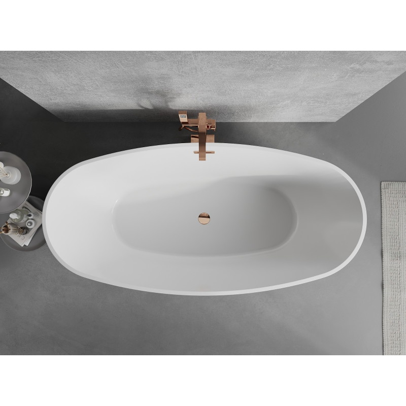 Mexen Lira wanna wolnostojąca wzór 170 x 80 cm, biała, przelew różowe złoto - 52831708000-60