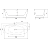 Mexen Lira wanna wolnostojąca wzór 170 x 80 cm, biała, przelew gun metal - 52831708000-95