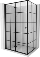 Mexen Mist-F kabina prysznicowa składana lewa 85 x 110 cm, czarna kratka, czarna - 8A6T-085-110-70-77-L