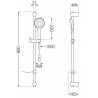 Mexen DF74 zestaw prysznicowy suwany, chrom - 785744582-00