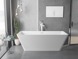 Mexen Tava wanna wolnostojąca ryflowana 170 x 75 cm, biała, przelew biały - 52851707500-20