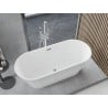 Mexen Yara wanna wolnostojąca ryflowana 170 x 75 cm, biała, przelew chrom - 52861707500-01