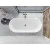 Mexen Yara wanna wolnostojąca ryflowana 170 x 75 cm, biała, przelew gun metal - 52861707500-95