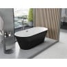 Mexen Yara wanna wolnostojąca ryflowana 170 x 75 cm, biała/czarna, przelew gun metal - 52861707575-95
