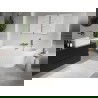Mexen Oris wanna wolnostojąca przyścienna ryflowana 150 x 75 cm, biała, przelew chrom - 52871507500-01
