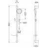 Mexen DF74 zestaw prysznicowy suwany, czarny - 785744582-70