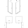 Mexen Mist-B drzwi prysznicowe uchylne 60 cm, transparent, czarne - 8A2-060-000-70-00