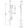 Mexen DF75 zestaw prysznicowy suwany, chrom - 785754582-00