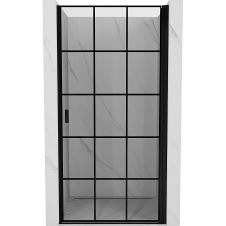 Mexen Mist-B drzwi prysznicowe uchylne prawe 70 cm, czarna kratka, czarne - 8A2-070-000-70-77-P
