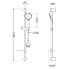 Mexen DF75 zestaw prysznicowy suwany, chrom - 785754582-02