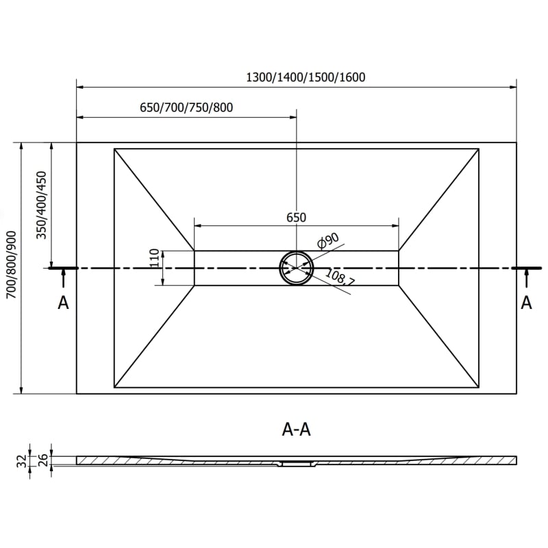 Mexen Toro brodzik prostokątny SMC 140 x 90 cm, biały - 43109014