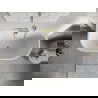 Mexen Oris wanna wolnostojąca przyścienna ryflowana 170 x 80 cm, biała/szara, przelew złoty - 52871708062-50
