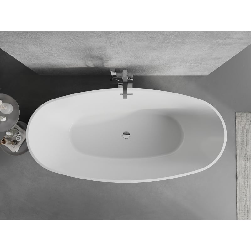 Mexen Lira wanna wolnostojąca wzór 170 x 80 cm, biała/czarna, przelew chrom - 52831708075-01