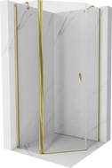 Mexen Mist kabina prysznicowa pięciokątna uchylna 90 x 90 cm, transparent, złota - 8A8-090-090-50-00