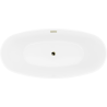 Mexen Lira wanna wolnostojąca wzór 170 x 80 cm, biała/czarna, przelew złoty - 52831708075-50