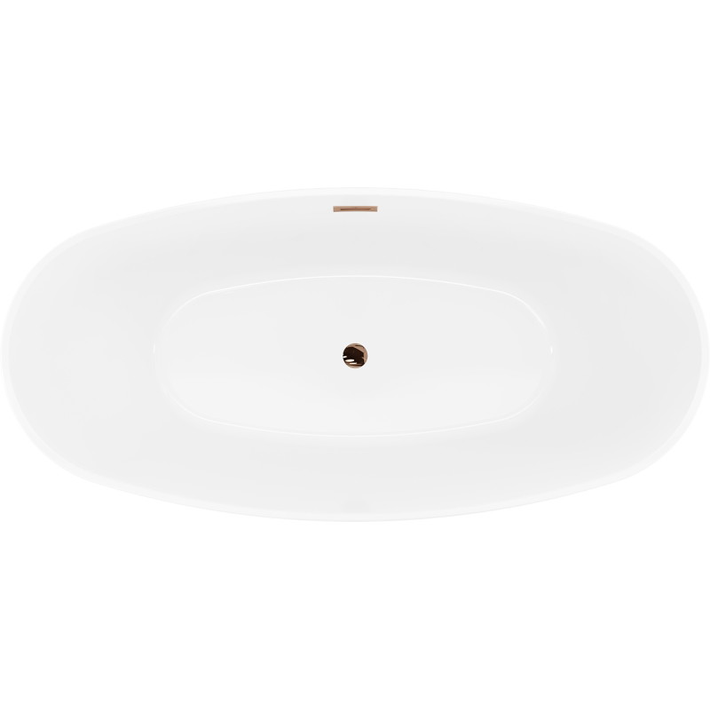 Mexen Lira wanna wolnostojąca wzór 170 x 80 cm, biała/czarna, przelew różowe złoto - 52831708075-60