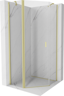 Mexen Mist kabina prysznicowa pięciokątna uchylna 80 x 80 cm, transparent, złota szczotkowana - 8A8-080-080-55-00