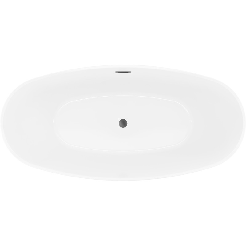 Mexen Lira wanna wolnostojąca wzór 170 x 80 cm, biała/czarna, przelew gun metal - 52831708075-95