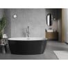 Mexen Lira wanna wolnostojąca wzór 170 x 80 cm, biała/czarna, przelew gun metal - 52831708075-95