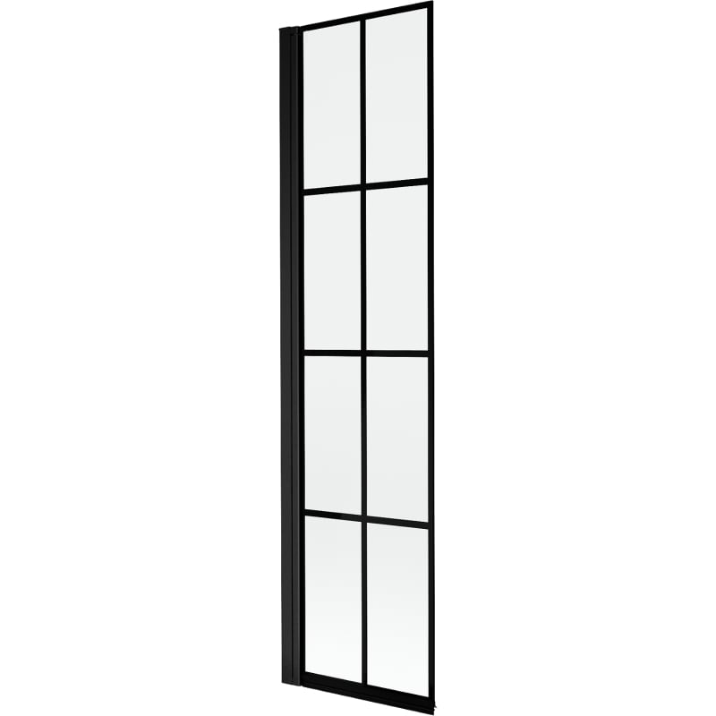 Mexen Mist parawan nawannowy 1-skrzydłowy lewy 50 x 150 cm, czarna kratka, czarny - 8A9-050-001-70-77-L