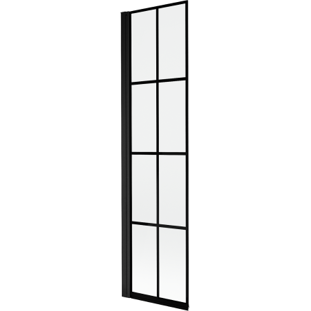 Mexen Mist parawan nawannowy 1-skrzydłowy lewy 50 x 150 cm, czarna kratka, czarny - 8A9-050-001-70-77-L