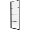 Mexen Mist parawan nawannowy 1-skrzydłowy lewy 70 x 150 cm, czarna kratka, czarny - 8A9-070-001-70-77-L