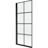 Mexen Mist parawan nawannowy 1-skrzydłowy lewy 80 x 150 cm, czarna kratka, czarny - 8A9-080-001-70-77-L