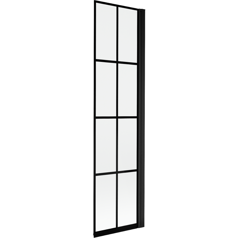 Mexen Mist parawan nawannowy 1-skrzydłowy prawy 50 x 150 cm, czarna kratka, czarny - 8A9-050-001-70-77-P